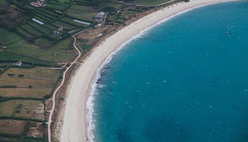 aerial view beachfront landscape